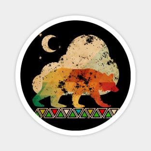 Bear vintage walking in the night Magnet